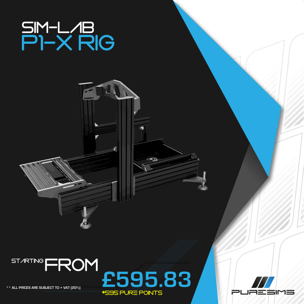 pure_sims's tweet photo. Ready to take your sim racing to the next level?

The Sim-Lab P1-X rig with zero flex aluminium profile construction, wheel specific mounting options and fully adjustable pedal position.

In stock and ready to dispatch! 📦

#WeArePure 
⚫⚫🔵 https://t.co/r9joqhkhaW