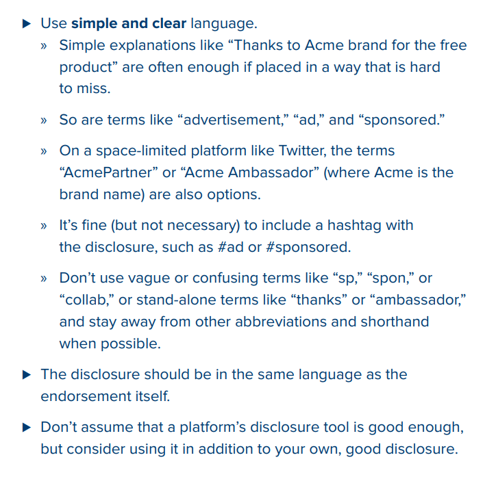 DanGreene15's tweet photo. FTC requirements is one of the overlooked legal aspects of #NIL deals with social media deliverables. I always remind my influencer clients about this as I constantly see posts without proper disclosures. Always use simple and clear language in a place that’s hard to miss. https://t.co/ZJ2Af1xSiu