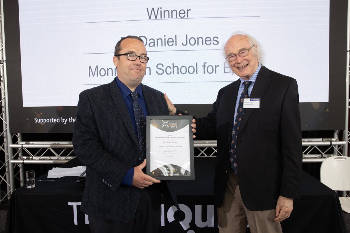 A Physics teacher has received a top regional STEM award.
Dr Dan Jones, Head of Physics <a href="/MonSchBoys/">Monmouth Boys</a>, won the STEM Learning Teaching Award for Excellence in STEM Teaching – Secondary category.
He was presented with his honour by Professor Sir Martin Evans, a Nobel Prize winner.