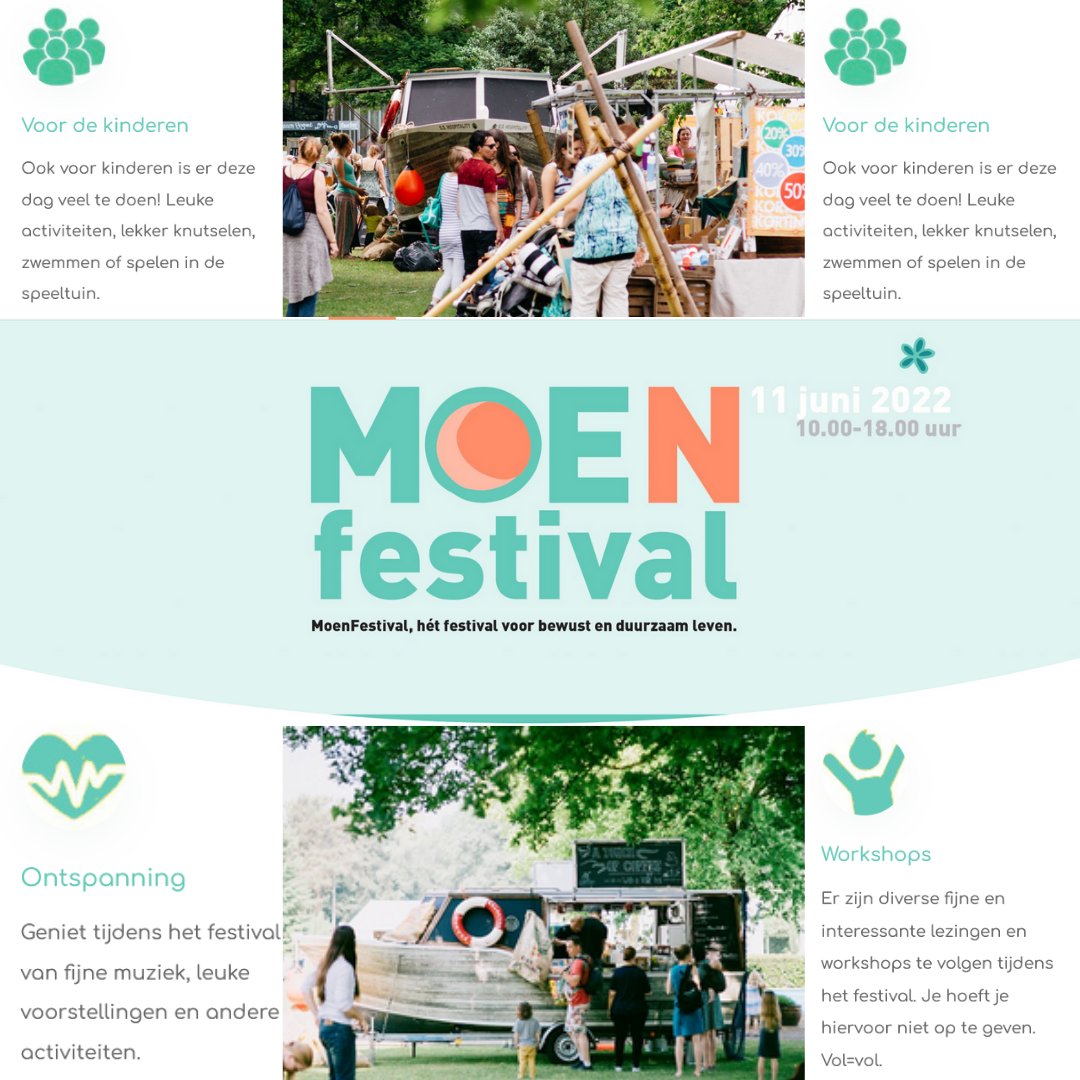 Ik ben er weer, op het nieuwe <a href="/MoenFestival/">MoenFestival</a>! Zaterdag 11 juni geef ik Bach Bloesemconsulten voor een beursprijsje én de lezing 'Ouder en kind, ontwikkel je eenvoudig aan elkaar met Bloesem Remedies '.