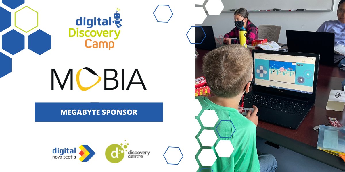 A warm thank you goes out to our Digital Discovery Camp MegaByte sponsor, <a href="/MOBIA_io/">MOBIA</a>! Thank you for making this great opportunity possible for our province’s youth! 😍