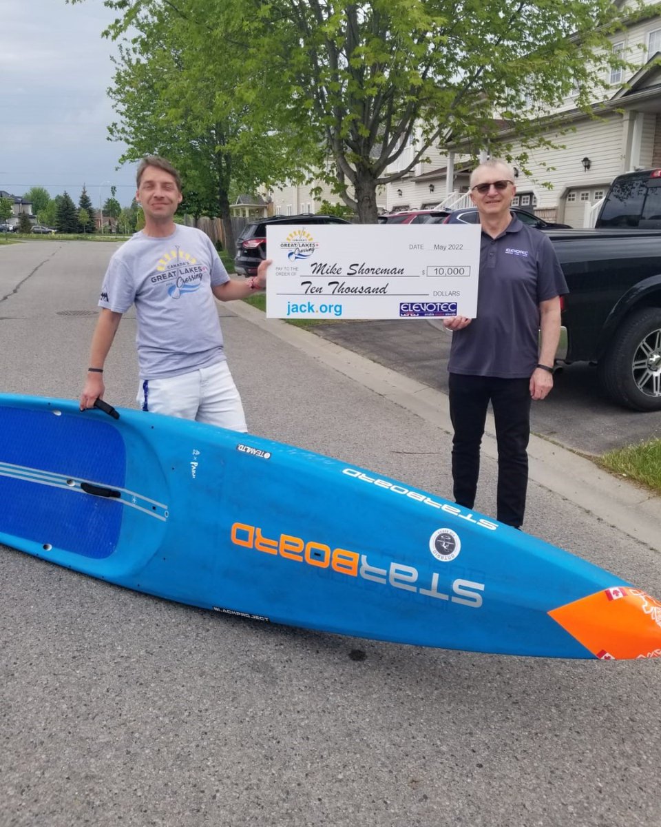 elevotec's tweet photo. We all at @elevotec are excited to sponsor and support #MikeShoreman as he embarks on his adventure to paddle board across all the Great Lakes this summer in support of #jackorg . GO Mike GO! Visit donation site https://t.co/sdCUOrbOQw and https://t.co/Cq3ku3G9iR https://t.co/og3Rn30Sv5