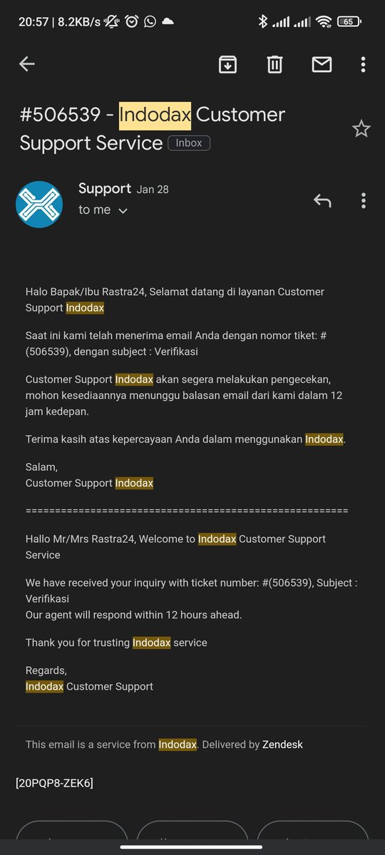 Dari tanggal 28 Januari loh gua berkali kali coba verifikasi ditolak mulu dan dari tgl inilah gua coba hub customer service kalian <a href="/indodax/">indodax</a> tapi ga selesai2 sampai sekarang!