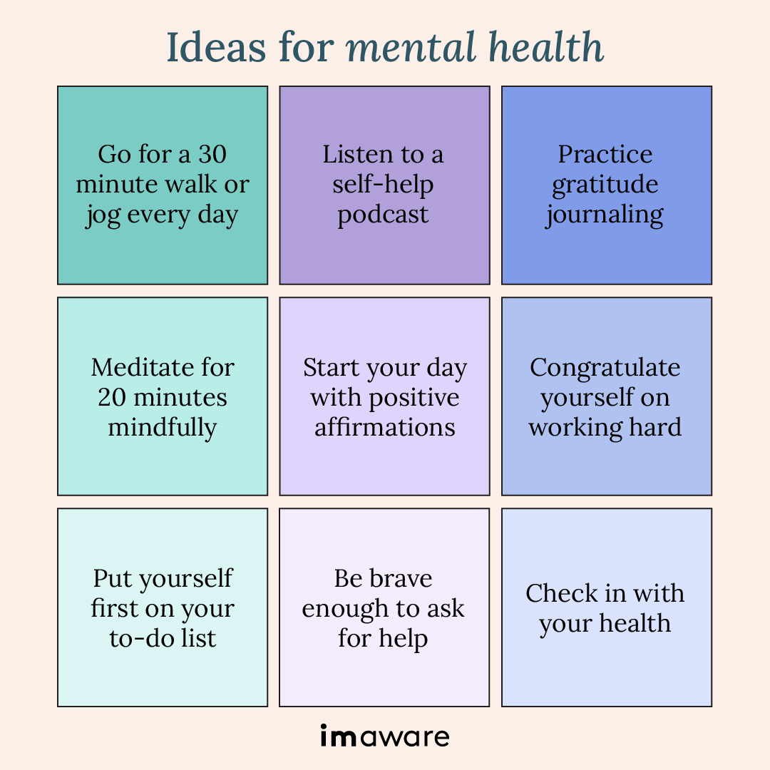 If you ever feel mentally drained or overwhelmed and need a quick pick-me-up, here are some ideas to turn your day around 😌

#MentalHealthAwarenessMonth #mentalhealthideas #mentalhealthmatters #mentalhealth #selfcare