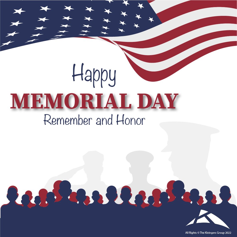 This Memorial Day, The Kleingers Group pays our respects to those who have given their lives to protect our freedom. We wish you a safe and relaxing weekend to appreciate the freedom we are given. #MemorialDay2022