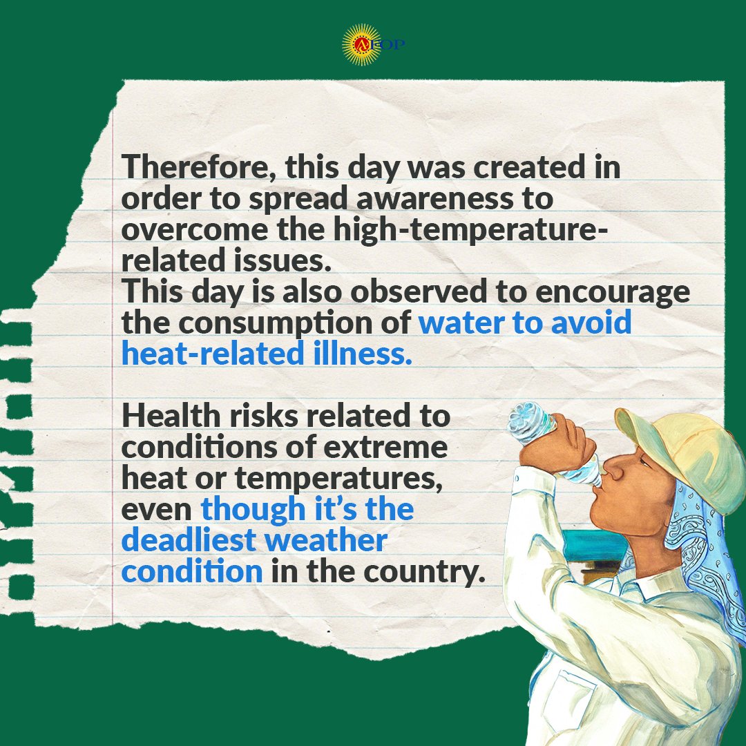 AFOPHealth's tweet photo. 🌡️National Heat Awareness Day was founded by the Occupational Safety and Health Administration and the National Weather Service, an agency of the U.S. Federal Government. 

#farmworkers #afophealth #farmworkersrights #farmwork #heat https://t.co/7k1k2bMs6J