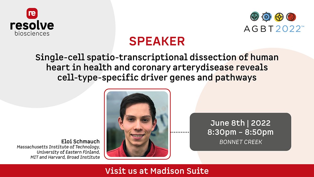 Ready for #AGBT22? Don't miss out on <a href="/EloiSchmauch/">Eloi Schmauch</a>'s talk about using the latest genomics methods to access the gene expression profiles with the spatial context in #coronaryarterydisease and identify critical disease driver genes and pathways! <a href="/UniEastFinland/">University of Eastern Finland</a> <a href="/KaikkonenLab/">Kaikkonen Lab</a>