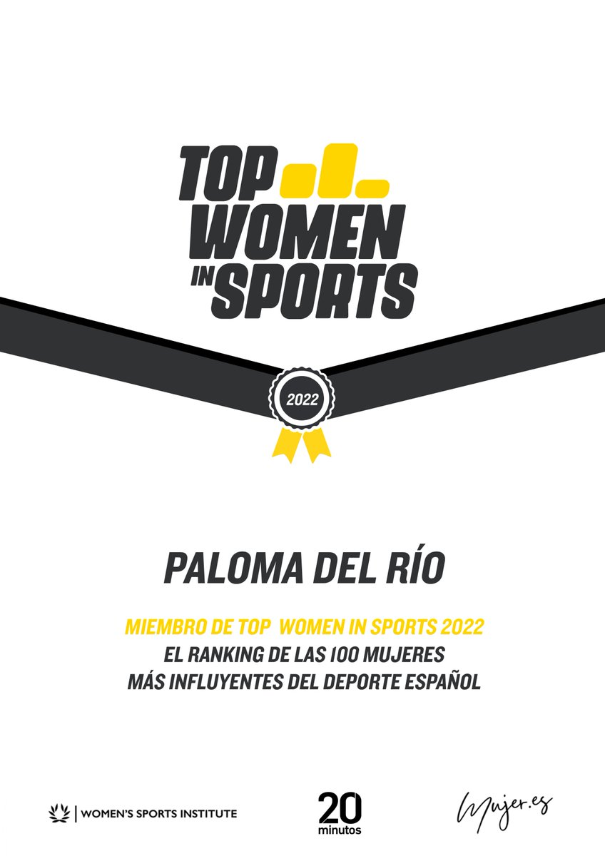 Que te incluyan en las 100 mujeres más influyentes del deporte tiene su aquel. Gracias al Women's Sport Institute por hacerlo.