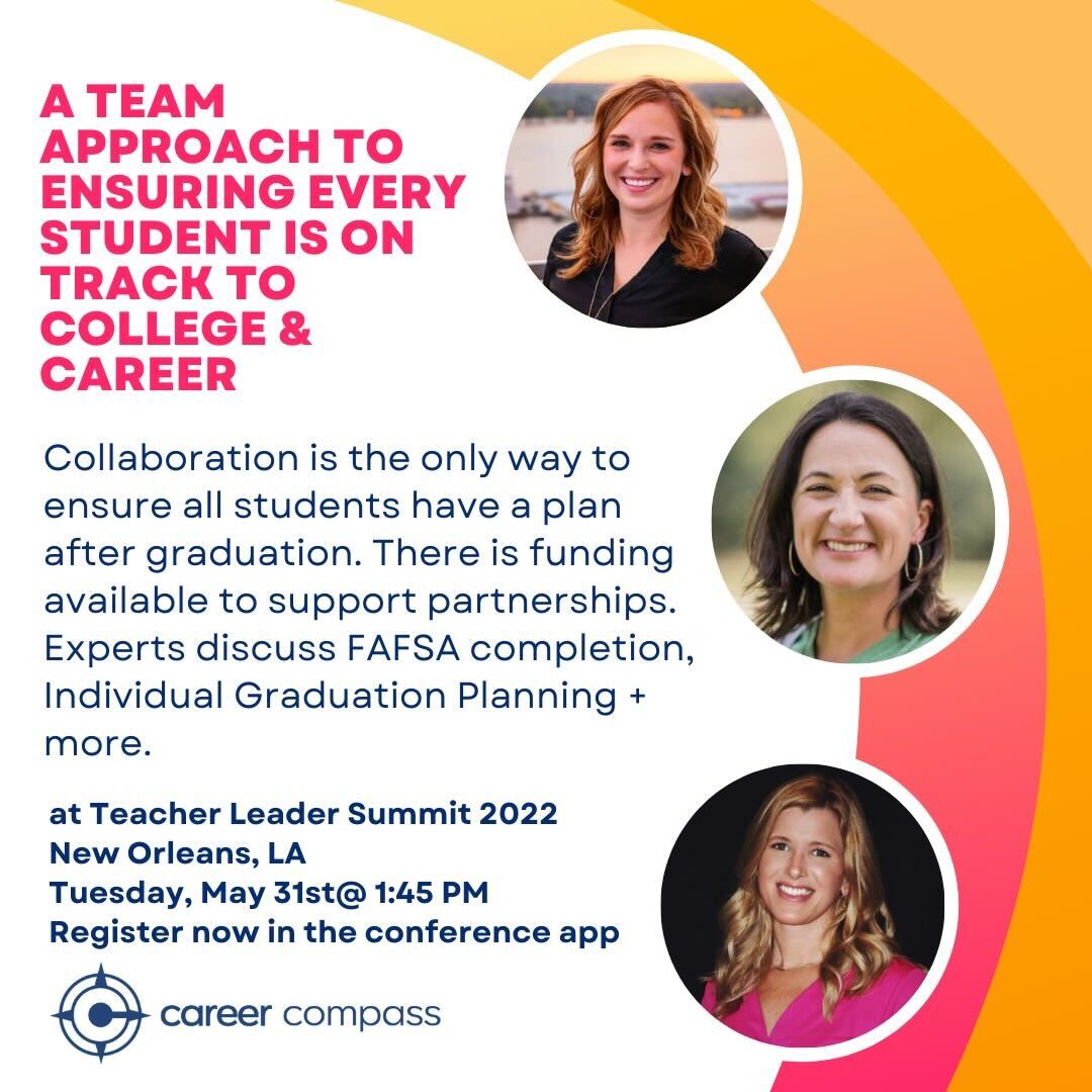 We’re presenting a session on FAFSA completion and Individual Graduation Plans, and how to engage with a Planning Partner to get the best results for your students. Seating is limited and our session is filling up fast! Sign up in the Whova conference app.