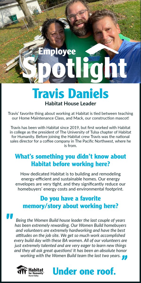 This #FeelGoodFriday we would like to shine a light on on some of the Habitat crew!
#UnderOneRoof