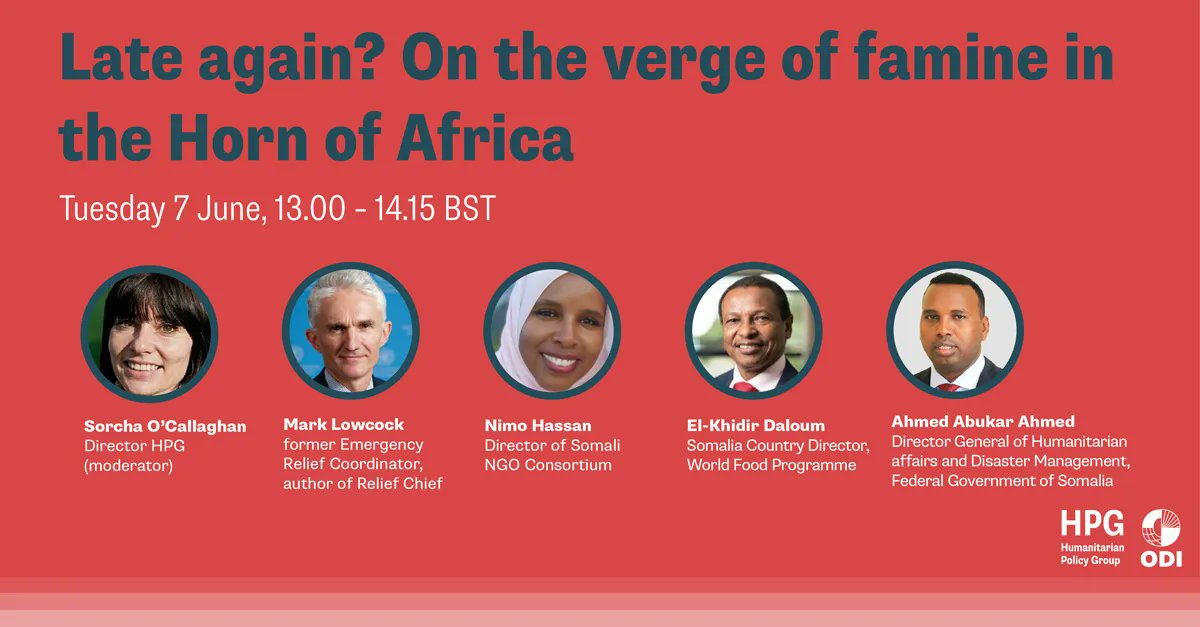 HPG (now on Bluesky: hpg-odiglobal.bsky.social) (@hpg_odi) on Twitter photo 📅 Discussing the implications of three failed rains and the threat of a fourth in the Horn of Africa, join <a href="/sorchaoc/">Sorcha O'Callaghan</a> <a href="/SirMarkLowcock/">Mark Lowcock</a> <a href="/NimoA_Hassan/">Nimo Hassan, MBE</a>, Ahmed Abukar Ahmed and <a href="/EKDaloum/">El-Khidir Daloum</a> on 7 June @ 13:00 BST 👉 buff.ly/3NJokm9 📅 Discussing the implications of three failed rains and the threat of a fourth in the Horn of Africa, join <a href="/sorchaoc/">Sorcha O'Callaghan</a> <a href="/SirMarkLowcock/">Mark Lowcock</a> <a href="/NimoA_Hassan/">Nimo Hassan, MBE</a>, Ahmed Abukar Ahmed and <a href="/EKDaloum/">El-Khidir Daloum</a> on 7 June @ 13:00 BST 👉 buff.ly/3NJokm9