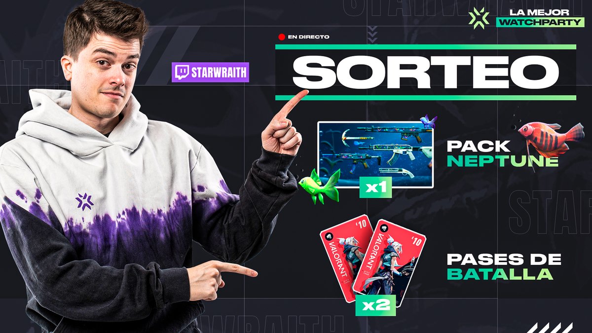 !SORTEO!

Durante la Watch Party de hoy, sortearemos UN PACK NEPTUNO y DOS PASES DE BATALLA.

Entre todos los que hagan:
🔁 RT
Follow <a href="/StarWraith/">StarWraith</a> <a href="/SirMaza/">Heretics SirMaza</a> <a href="/DaniKongi/">DANIKONGI</a> 

Será durante los partidos.

twitch.tv/starwraith