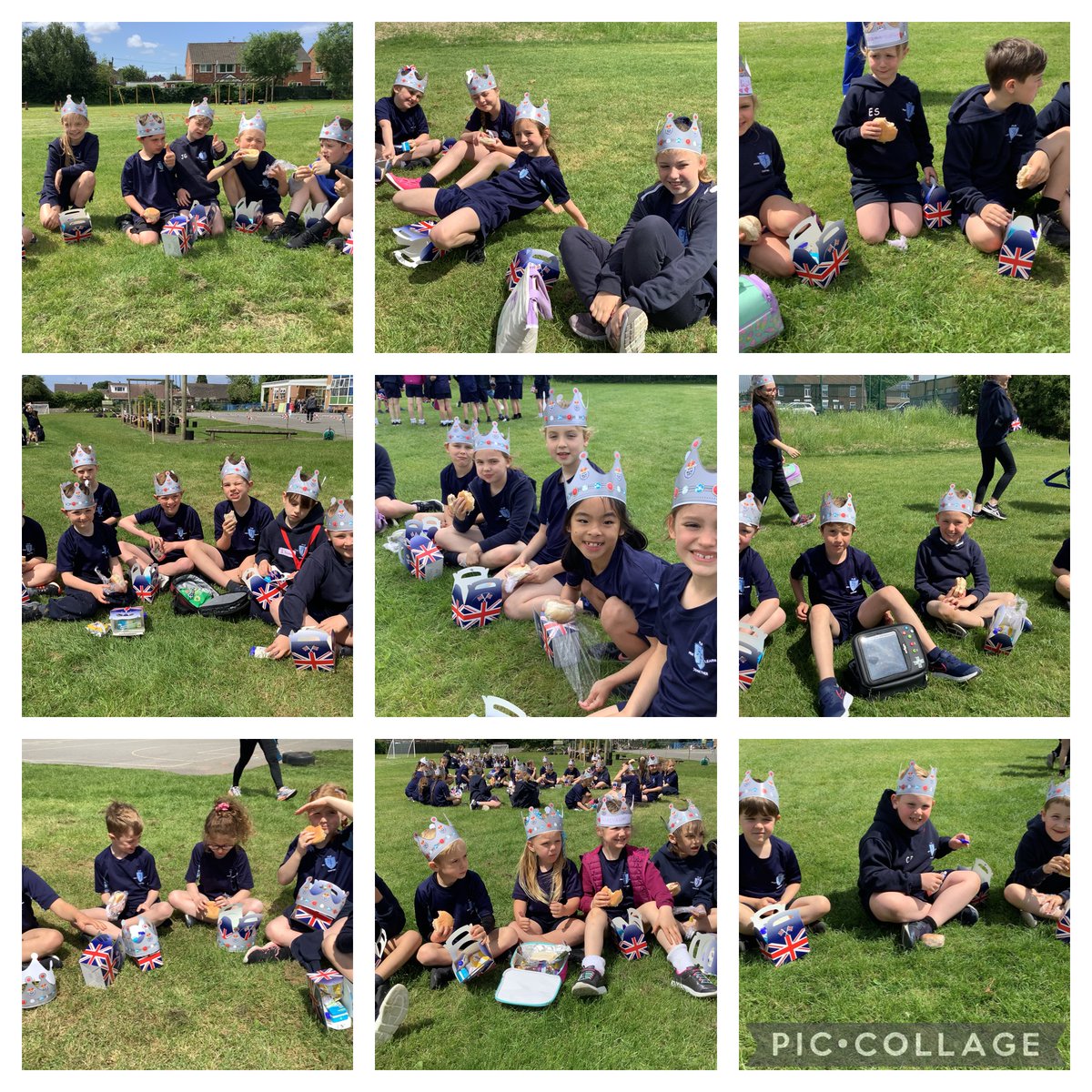 HFCronton's tweet photo. A platinum jubilee celebration picnic lunch.  #platinumjubilee @RoyalFamily  All the children and staff are grateful for your 70 years of service. https://t.co/kbGJEckasw