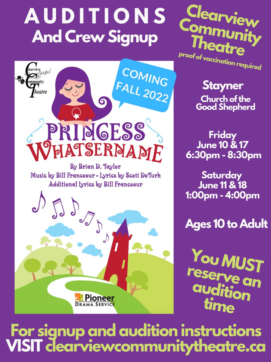Auditions for Clearview Community Theatre!#performingarts #clearviewcommunitytheatre <a href="/SMCDSB/">Simcoe Muskoka Catholic District School Board</a>