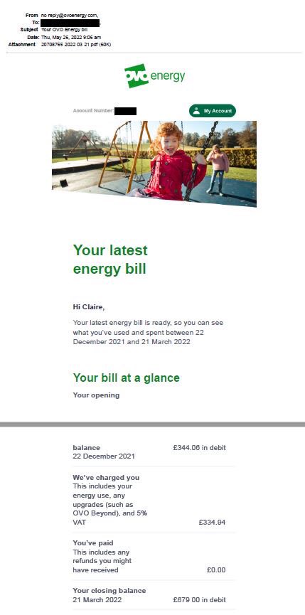 ClaireShields1's tweet photo. How do you expect me to pay when you can’t even tell me how much I owe @OVOEnergy Email on May 25, I owe 264.71, email the following day, I owe 679.00 😡😡 Meanwhile my metre hasn’t reached the reading I paid SSE for 🤯 https://t.co/SXSqqrgWx9