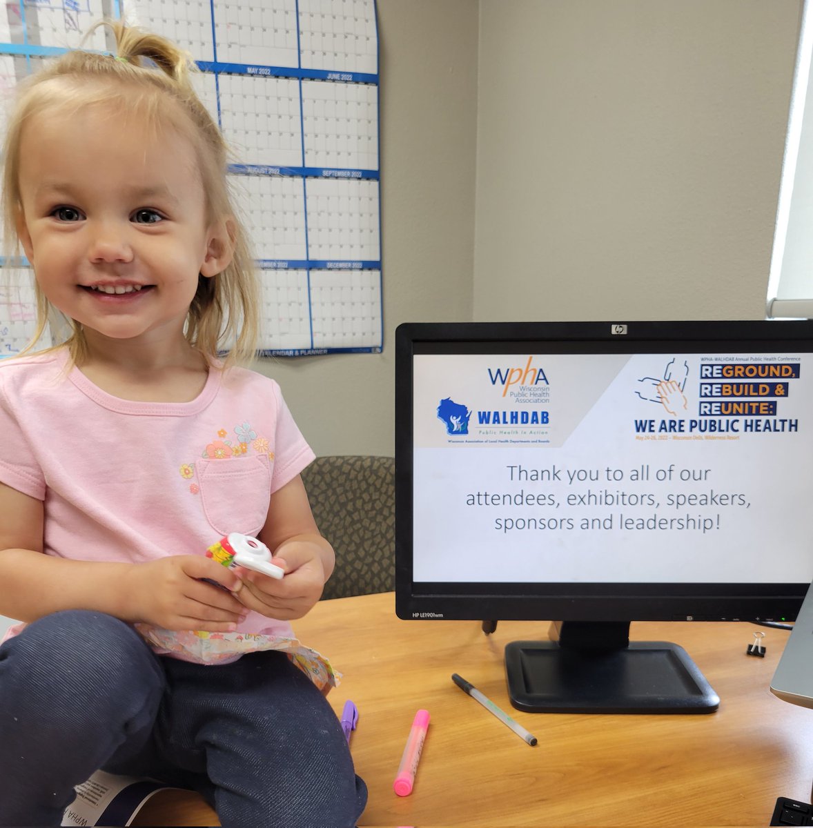 WIPublicHealth's tweet photo. Future #publichealth conference attendee, Hayley, says thank you to those who took part this week in some way, shape or form-virtually, in person or that you wished you were there.  We hope everyone had the best week!! See you next year💞 #wearepublichealth #thisisWPHA https://t.co/VBGPqbjNlX