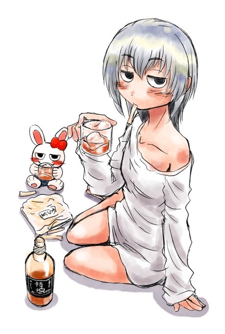 特典イラスト塗りながらハートランド1本空けたら酔ってる 