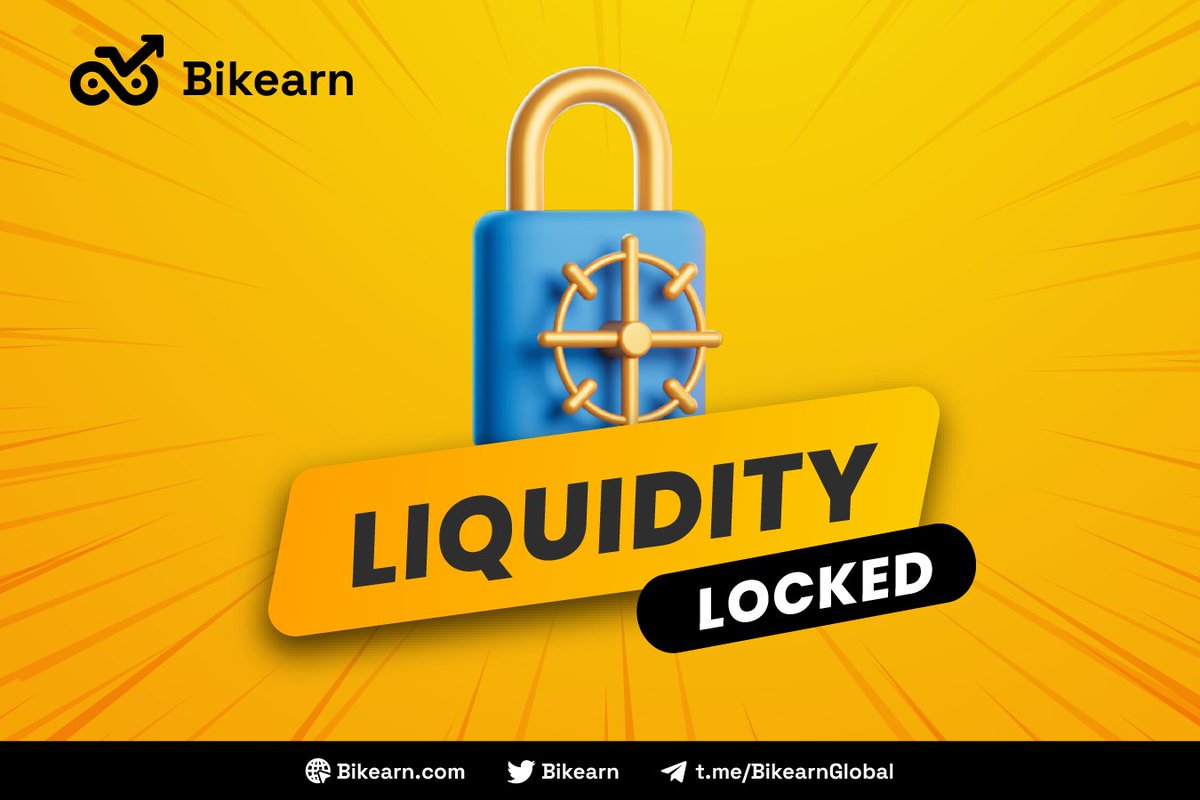 BIKEARN HAS LOCKED FULL LP!

bscscan.com/tx/0x2b3978882…

🔗 Contract: 0xf49f389B9d3bACe6c0f814C0da7BeF50361C19AC

💪 Stay strong and conquer the Moon with Bikearn!