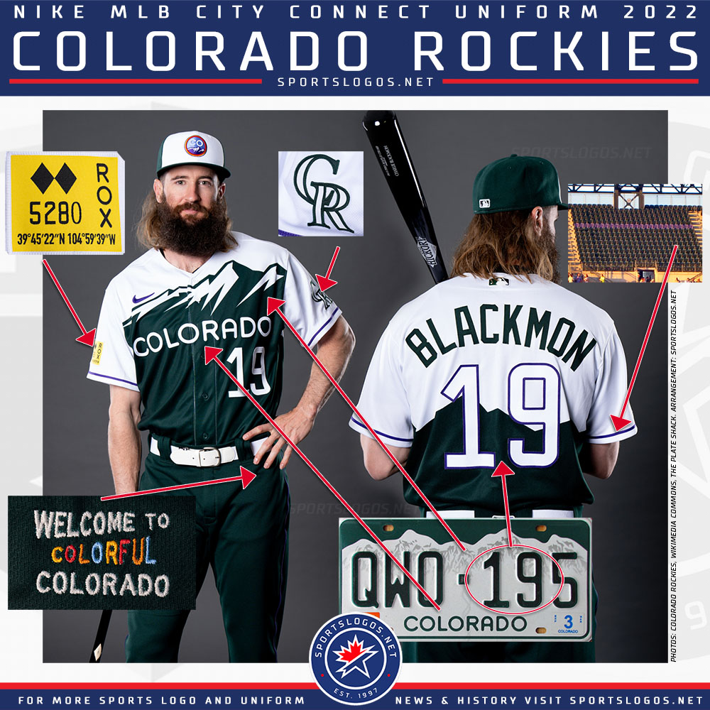 Chris Creamer  SportsLogos.Net on X: A detailed look at the new Colorado  #Rockies City Connect uniform, just unveiled a few minutes ago. Check out  my full coverage with much more right