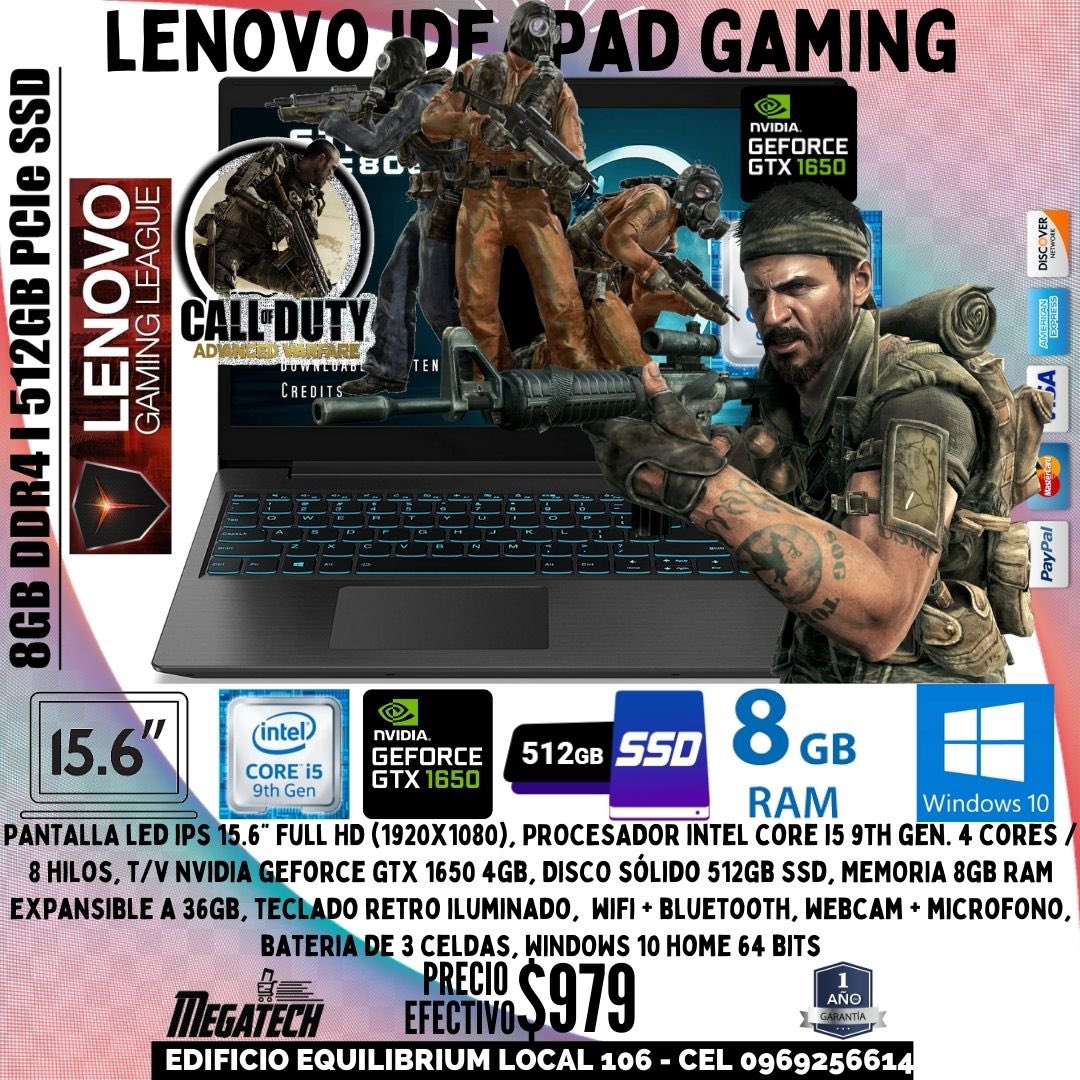 En Megatech tenemos también la laptop Gamer que necesitas 
Info 0969256614