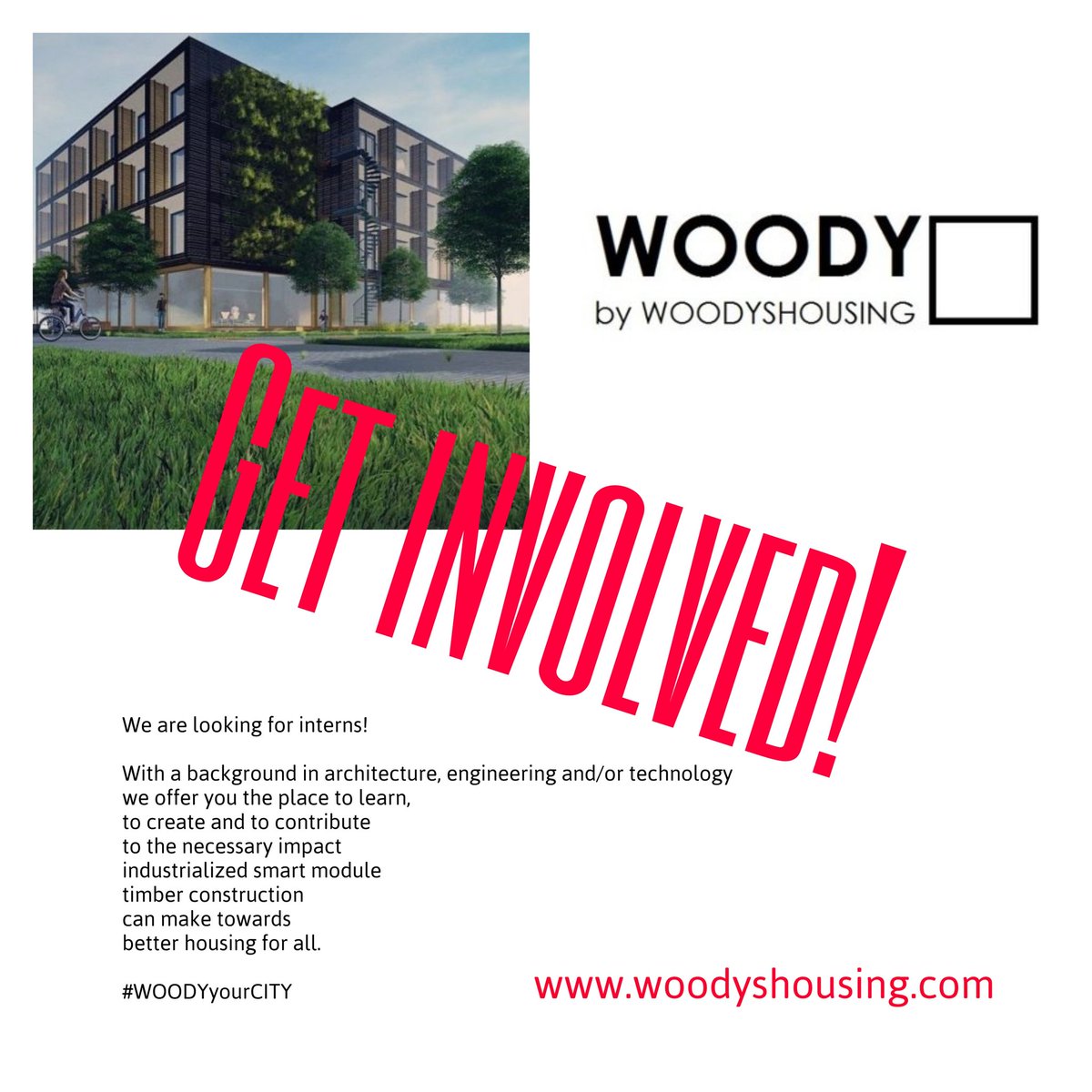 We are looking for interns interested in industrial smart timber module construction. Background and interest in architecture, construction, technology or RE (residential) project development. 
#TimberCentury