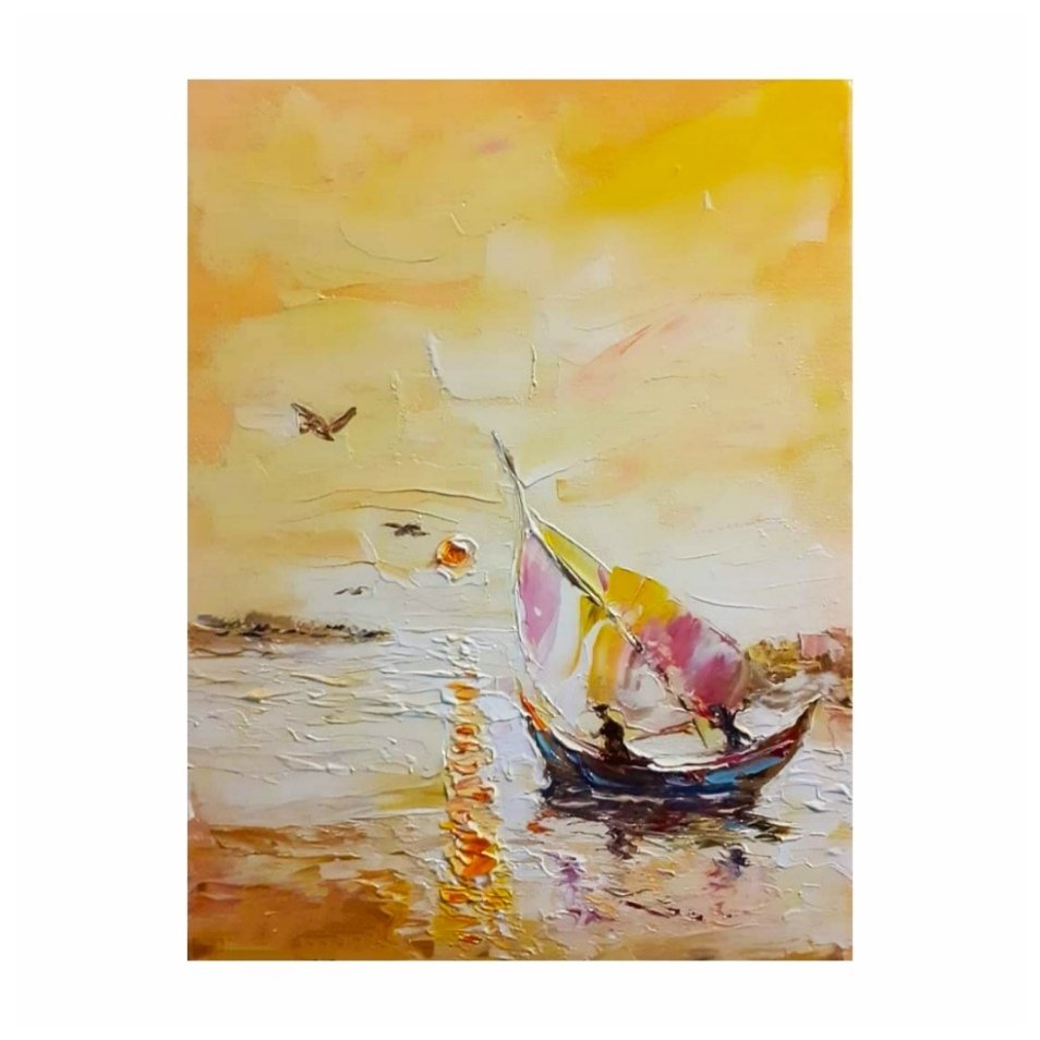 ARToSTUDENT's tweet photo. Acrylic painting 
A boat https://t.co/cC2o63frrT