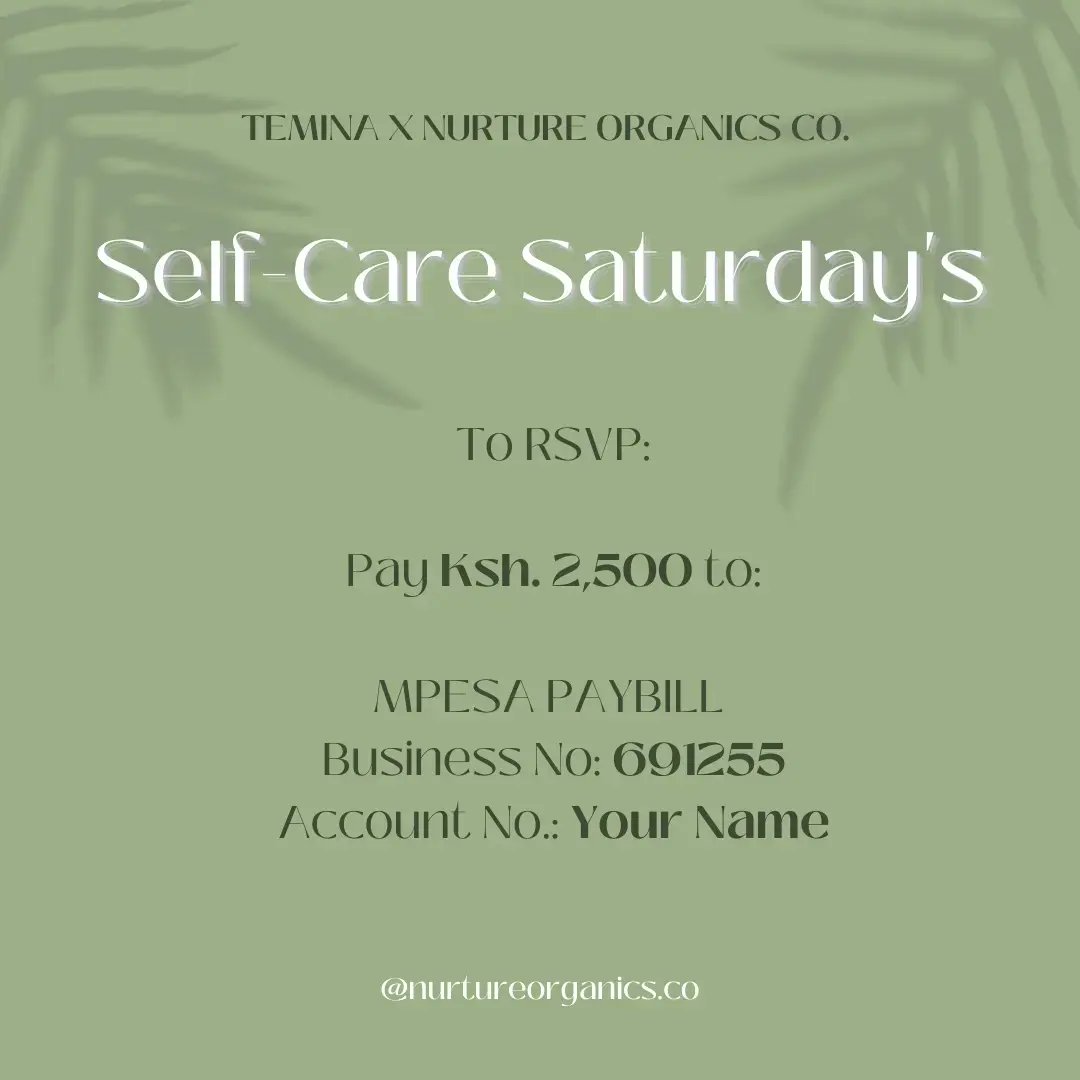 Nurture_co's tweet photo. 🌻🫐 FLASH SALE 🫐🌻
Nairobi! Self Care Saturday is tomorrow at Nurture Organics Co.! Later today we'll be having a flash sale! Set that reminder so you don't miss it 
#BelievingIsMagic https://t.co/yg9oSgXMSO