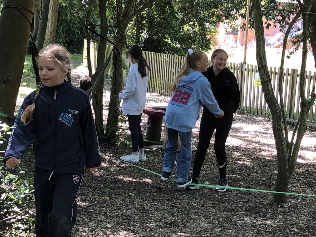 AlleynCourtMath's tweet photo. Year 6 forest school, such a joy to see the interaction with the activities and each other #ACJubilee https://t.co/qGBUhb6zOo