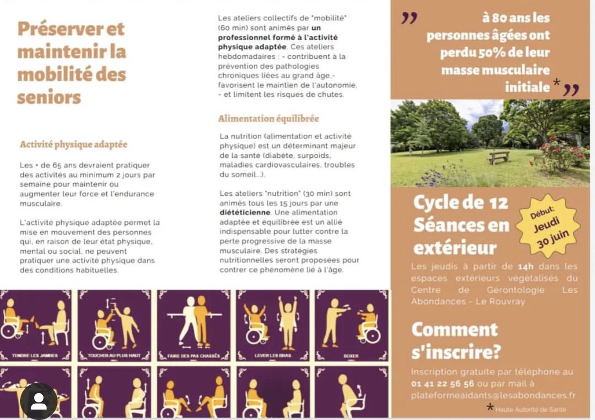 Ravis de vous présenter le projet Préserver et maintenir la mobilité des Seniors, mené en partenariat avec <a href="/assosielbleu/">Association Siel Bleu</a> et qui débutera fin juin ! Ouvert sur la ville ainsi qu’aux résidents des Abondances et du Rouvray, il combine activité physique adaptée et ateliers nutrition