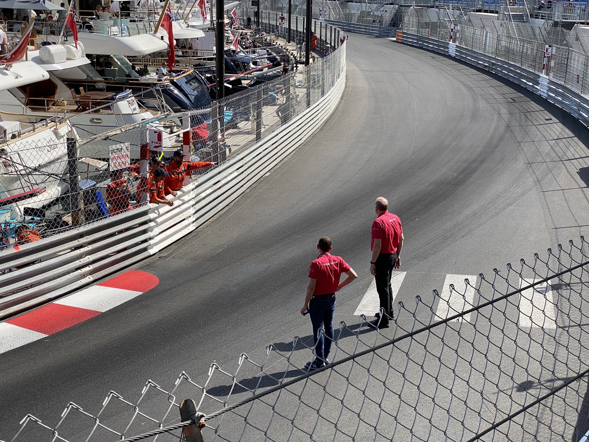 Just over 10mins to go til FP2 - photos of the track inspection earlier #F1 #MonacoGP 