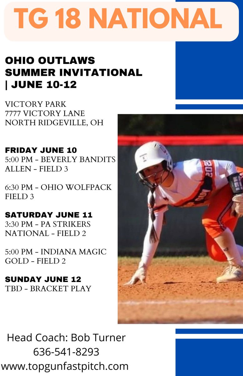 Top Gun National 18U (@tga_turner) on Twitter photo Summer season opens up in Ohio with <a href="/d1fastpitch1/">D1 Fastpitch</a> at the Ohio Outlaws Summer Invitational #tgf <a href="/ExtraInningSB/">EXTRA INNING SOFTBALL</a> @Los_Stuff <a href="/topgunfastpitch/">Top Gun Fastpitch</a> <a href="/PGFnetwork/">PGF</a> Summer season opens up in Ohio with <a href="/d1fastpitch1/">D1 Fastpitch</a> at the Ohio Outlaws Summer Invitational #tgf <a href="/ExtraInningSB/">EXTRA INNING SOFTBALL</a> @Los_Stuff <a href="/topgunfastpitch/">Top Gun Fastpitch</a> <a href="/PGFnetwork/">PGF</a>