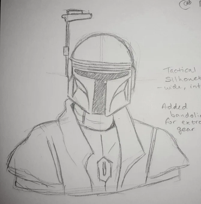 Thank you @MandoLegion for sharing your Star Wars OC! I'm always a sucker for sketching Mandalorian armour! 