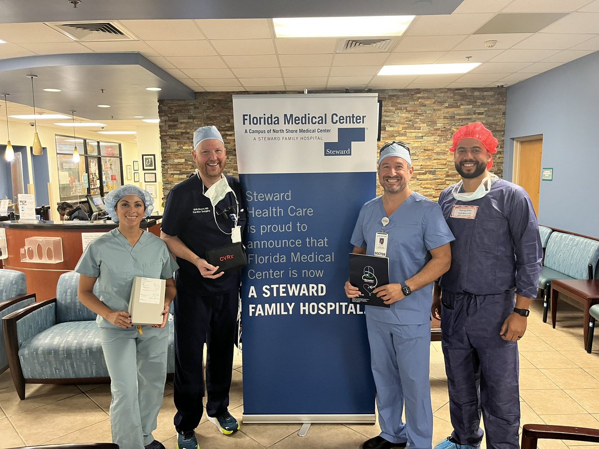 dkenigsberg's tweet photo. @cardiacerik &amp; I implanted the 1st @CVRx_Inc device in Broward county at @FloridaMedCtr in a patient w/ DCM (EF 15%), NYHA Class III #CHF despite OMT.
Depicted (3rd pic) is Barostim electrode sutured to R common carotid artery below bifurcation. #EPeeps #cardiotwitter
#medtwitter https://t.co/Ozt2IitYj0
