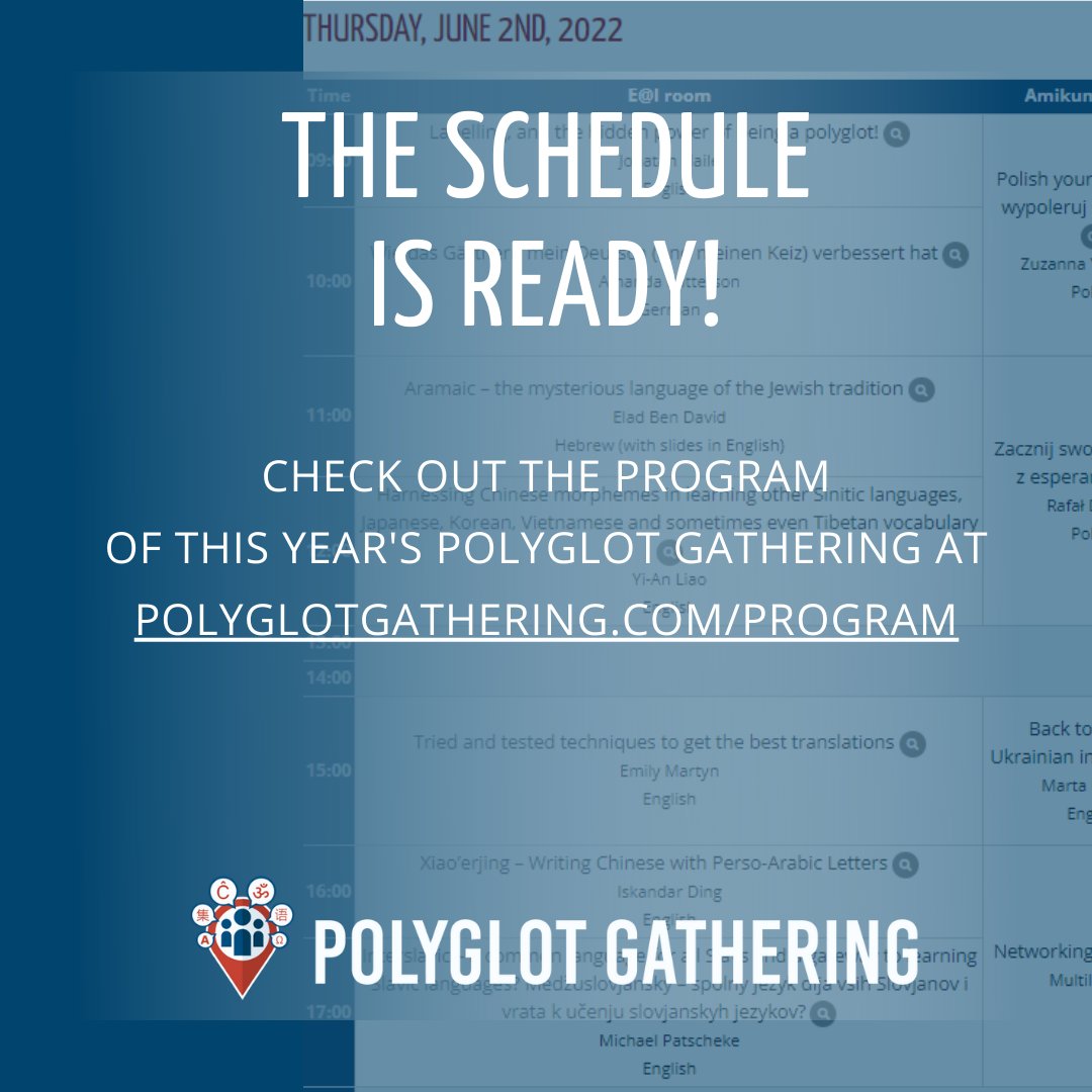Check out the program of #PolyglotGathering in Poland! 🎉
👉 polyglotgathering.com/program

#polyglot
