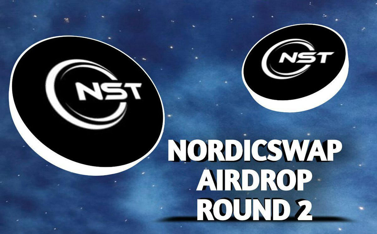 Nordic Swap Airdrop Round 2

1000 random participants will get.
Reward: ~ $10 
Referral: ~ $2 
+ We have additional Bonuses for $NST Token holders.

Start Telegram Bot:
t.me/NordicSwapBot?…

Distribution early Q3/2022 
One week after listing on QuickSwap.

#airdrop #Giveaway