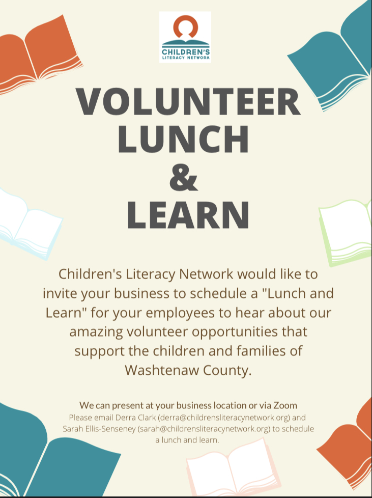 CLN is launching a #lunchandlearn series and would love to invite anyone interested to schedule a time and talk with your employees about volunteer opportunities. This can be done in person or via Zoom. If you have any questions, please email Derra Clark &amp; Sarah Ellis-Senseney!