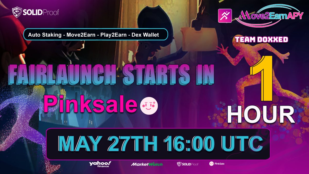 ONLY1 Hour LEFT BEFORE FAIRLAUNCH                                                                        

🔗 Official Fair Launch link:
pinksale.finance/#/launchpad/0x…

Read More : t.me/Move2EarnAPY_c…