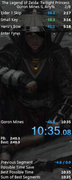 Did mostly consistent strats, so not the most optimized IL in the world, but just wanted to try runs with the magnet room Elder 1 skip; I'll start adding some of the more riskier strats. Been meaning to branch out and do some shorter runs/ ILs.