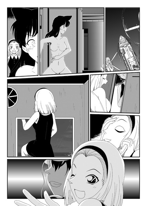 [R-18] 【Skeb依頼】怪盗キッドが毛利蘭から鈴木園子に変装する話 #漫画 #TSF #名探偵コナン #解答キッド #毛利蘭 #鈴木園子 #皮モノ  