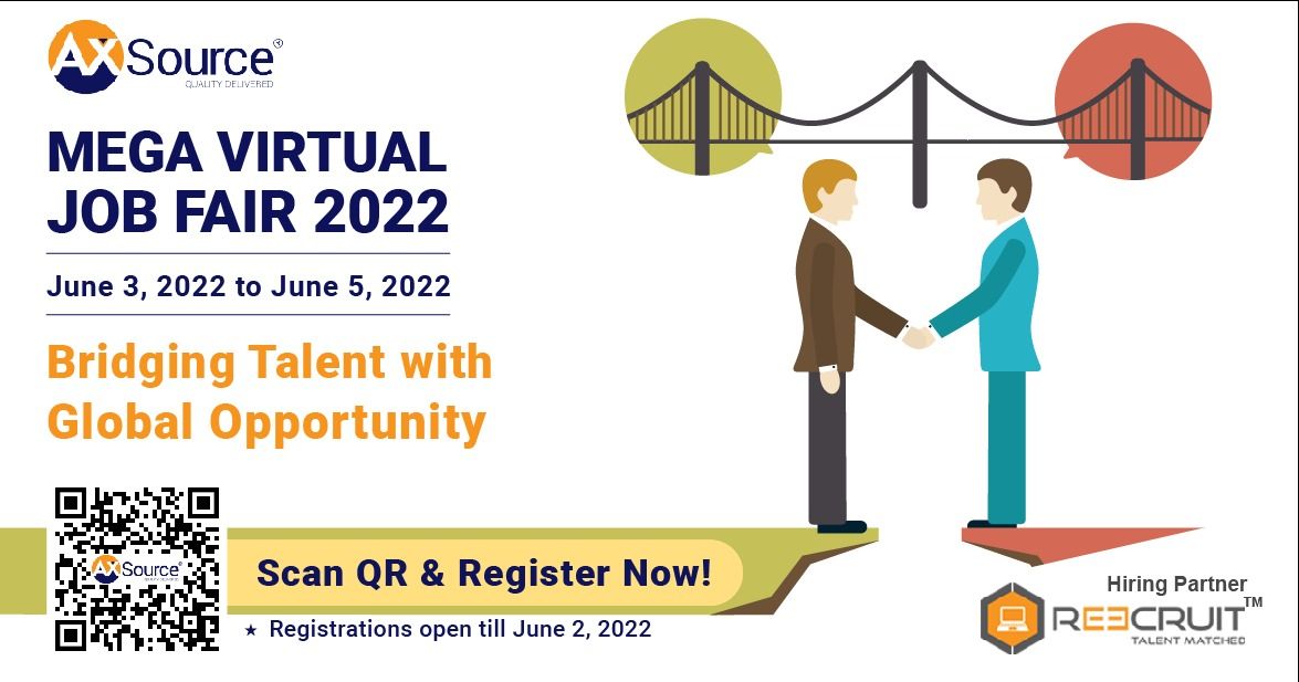 axsource's tweet photo. Mega Virtual Job Fair 2022 is a great opportunity for job seekers to advance their careers and showcase their talents. Register Now!
https://t.co/6ii7NvCGCO
#hiring #career #jobsearch #job #jobfair2022 #jobfair #recruitment #newhiring #axjobs #axconsultants #talentmatched https://t.co/8JXHeWJI3q
