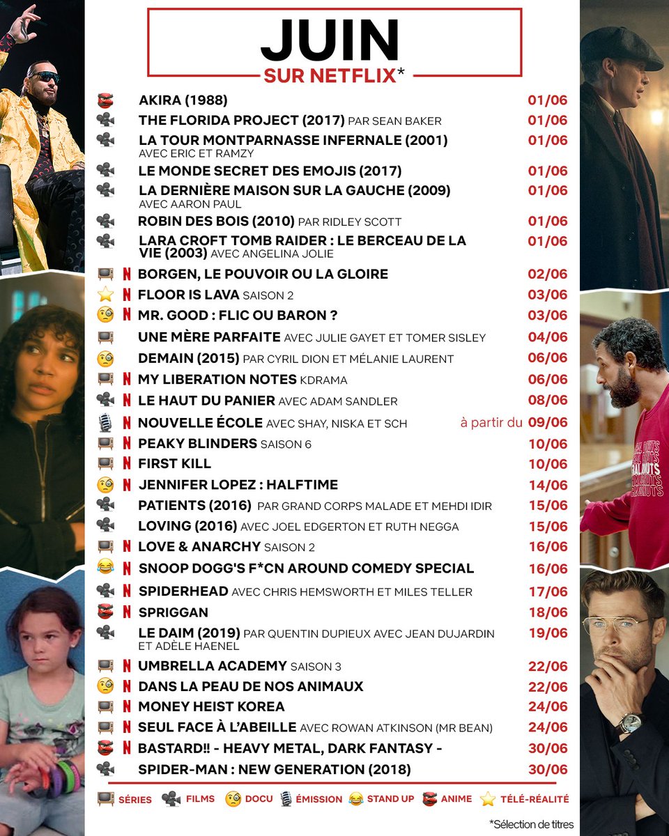 NetflixFR's tweet image. L’agenda ci-juin.
