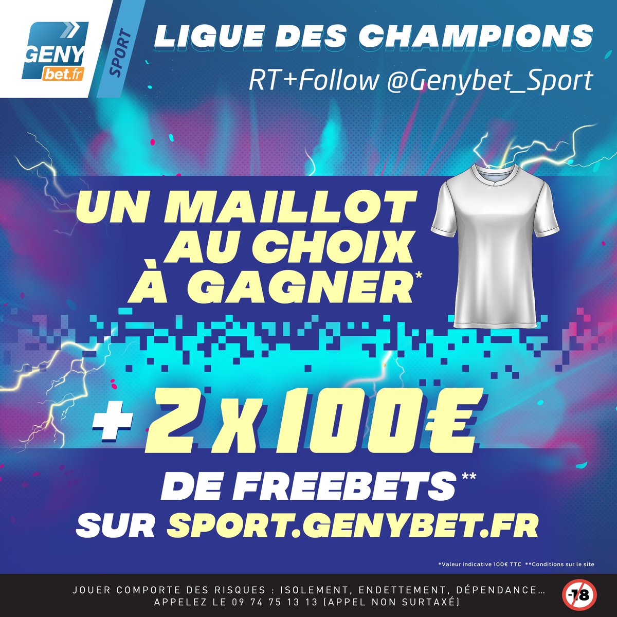 Genybet_Sport's tweet photo. 🌟 #Concours 

À l'occasion de l'#UCLfinal, Genybet vous régale !

🎁 𝟏 𝐦𝐚𝐢𝐥𝐥𝐨𝐭 𝟐𝟐/𝟐𝟑 &amp; 𝟐x𝟏𝟎𝟎€ de #Freebets

➡️ RT+Follow @Genybet_Sport 
➡️ En commentaire, le maillot de ton choix (Liverpool ou Real Madrid)

🗳️ TAS 01/06

#TeamParieur https://t.co/BvcQJi4tn2
