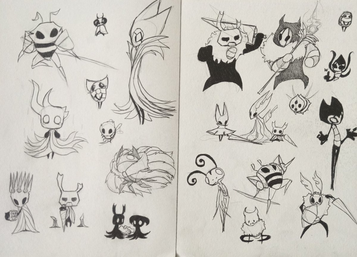 neatlek's tweet photo. idk what to post

here's a bunch of hollow knight sketches i was testing my pens and stuff
#hollowknight #hollowknightart #hollowknightfanart #art #ArtistOnTwitter https://t.co/28ZdYJ8WMN