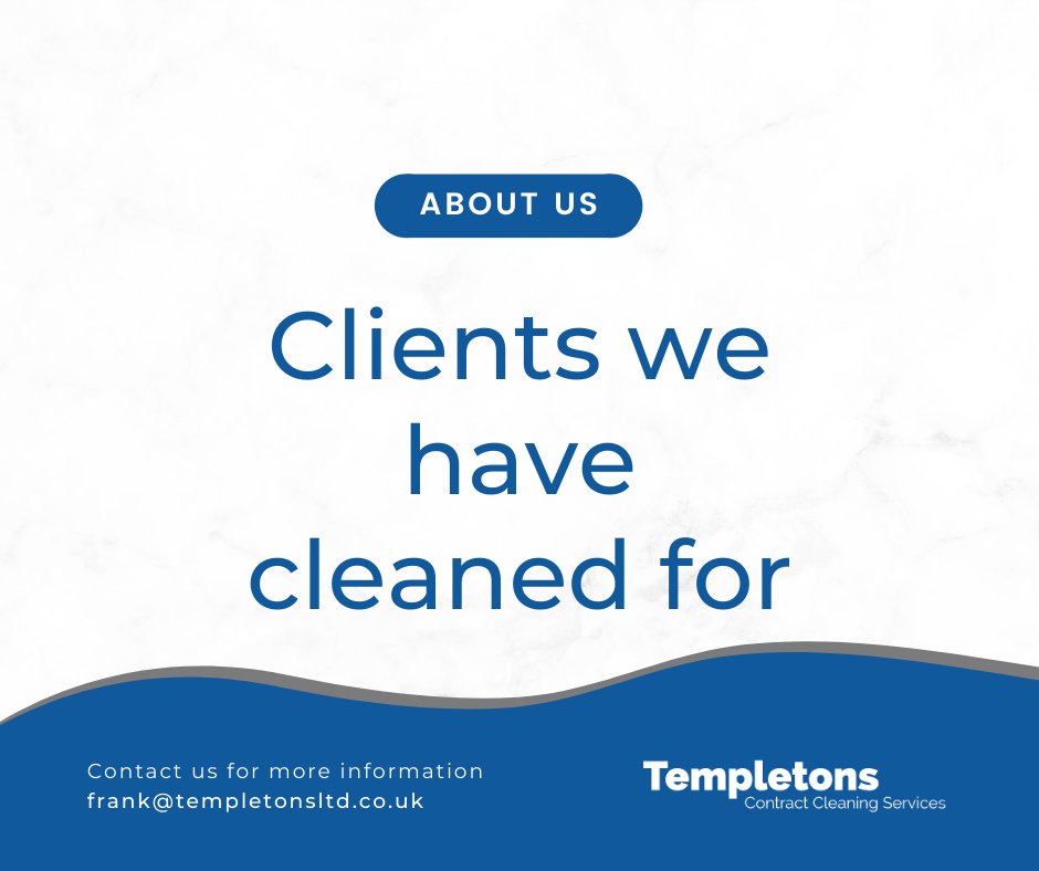 Want to know some of the names we have #cleaned for? 🧹🧼

We have cleaned for many big-name clients such as the ministry of sound, the proud cabaret the world-famous gaslight of St.James and many more! 🌟

Want to add your name to the list? Give us a call on 020 8645 6450 📲