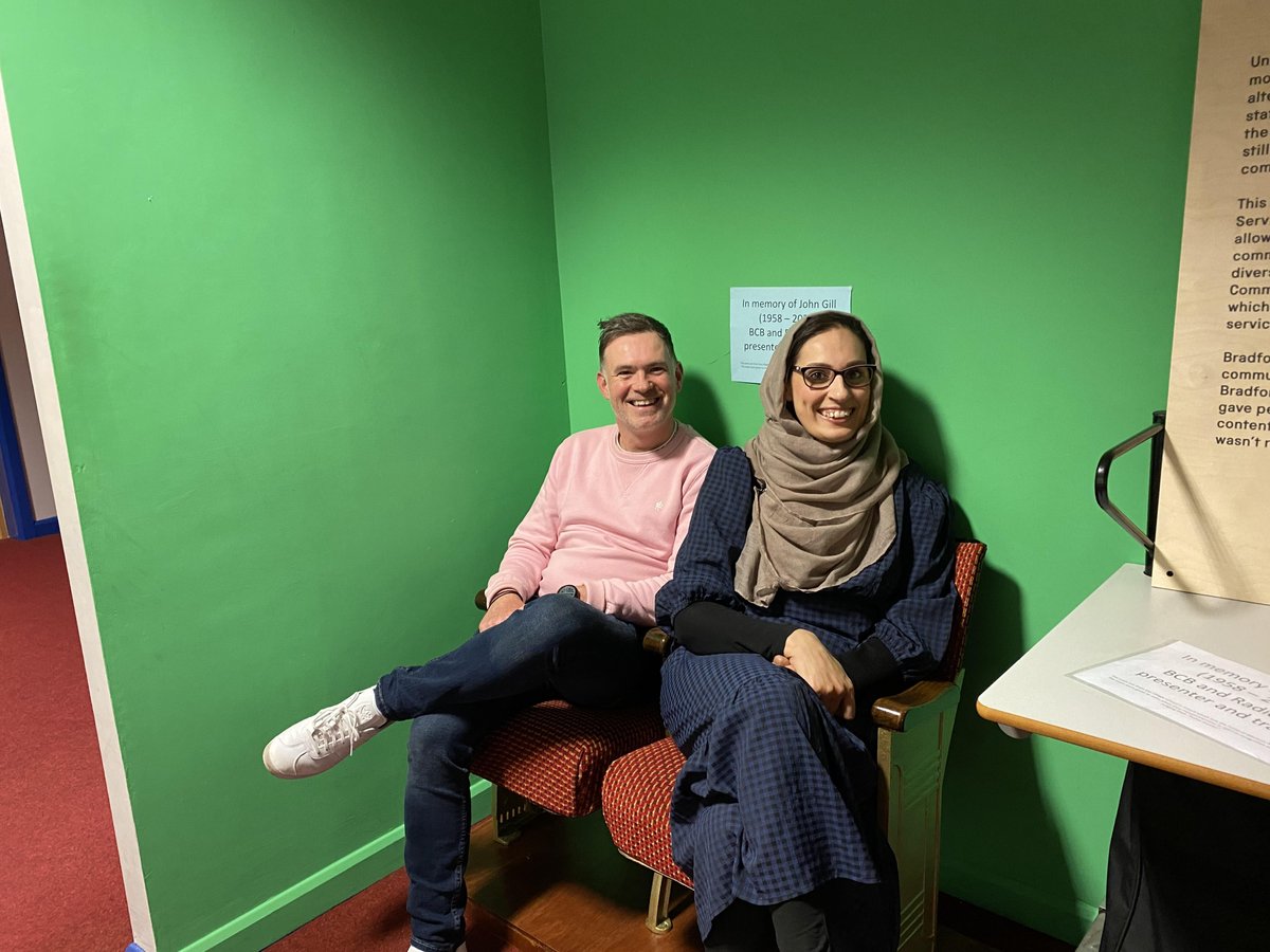 <a href="/domburch/">Dom Burch ⤴️</a> and <a href="/ShamimAkhtar270/">Shamim Akhtar</a>  are bringing you #Bradford &amp; Beyond 4-6pm (after taking a brief pit stop from their prep at our cinema seats)