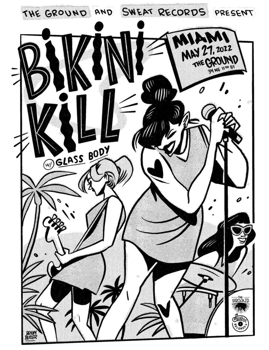 ShowDrawn's tweet image. See you at @theebikinikill Miami __✍️  w #glassbody and @LasNubesMiami cc: @sweatrecords @TheGroundMiami