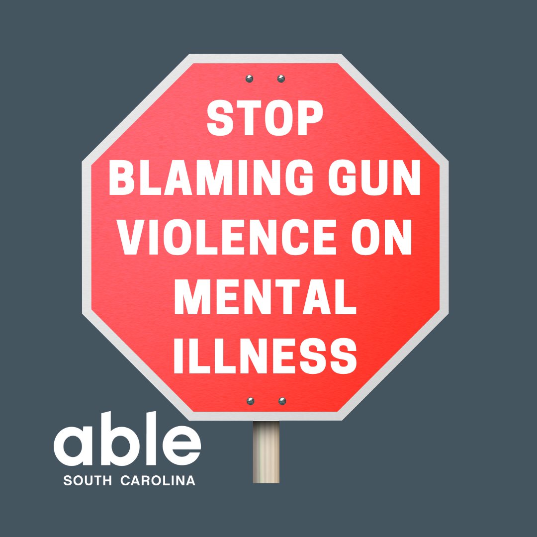 Able_SC's tweet photo. We are devastated over the recent shootings reported nationwide.  In the case of gun violence, the disability community is often the target to blame. We want you to understand that this statement is false. Learn the facts:
https://t.co/PX8CYzAVhx
#GunViolence #MentalIllness https://t.co/tybdBXP1oW