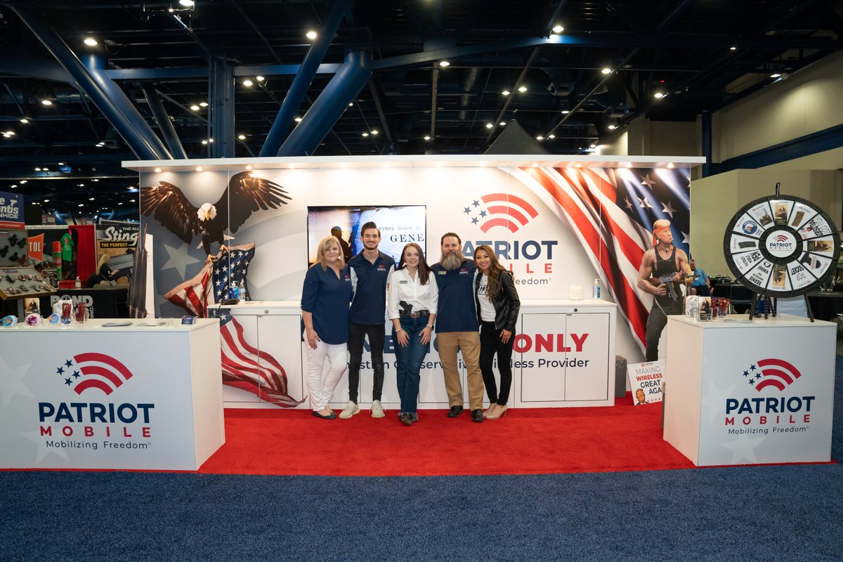 PatriotMobile's tweet image. Patriot Mobile is here bright and early on the 1st day of the @nra annual meeting! We proudly sponsor the @nra and will always defend #2A. Come by Booth 3852 where we are giving away our popular 'Let's Go Brandon' t-shirts!