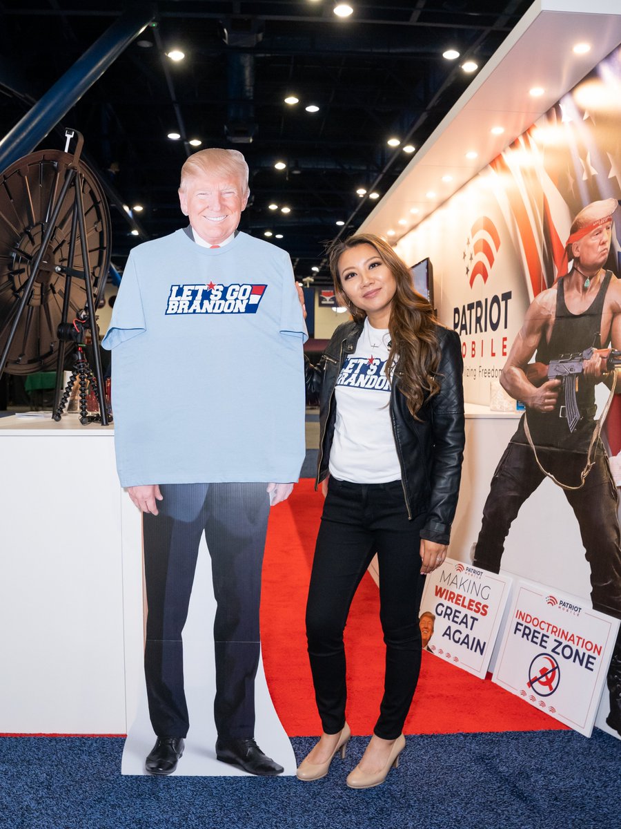 PatriotMobile's tweet image. Patriot Mobile is here bright and early on the 1st day of the @nra annual meeting! We proudly sponsor the @nra and will always defend #2A. Come by Booth 3852 where we are giving away our popular 'Let's Go Brandon' t-shirts!