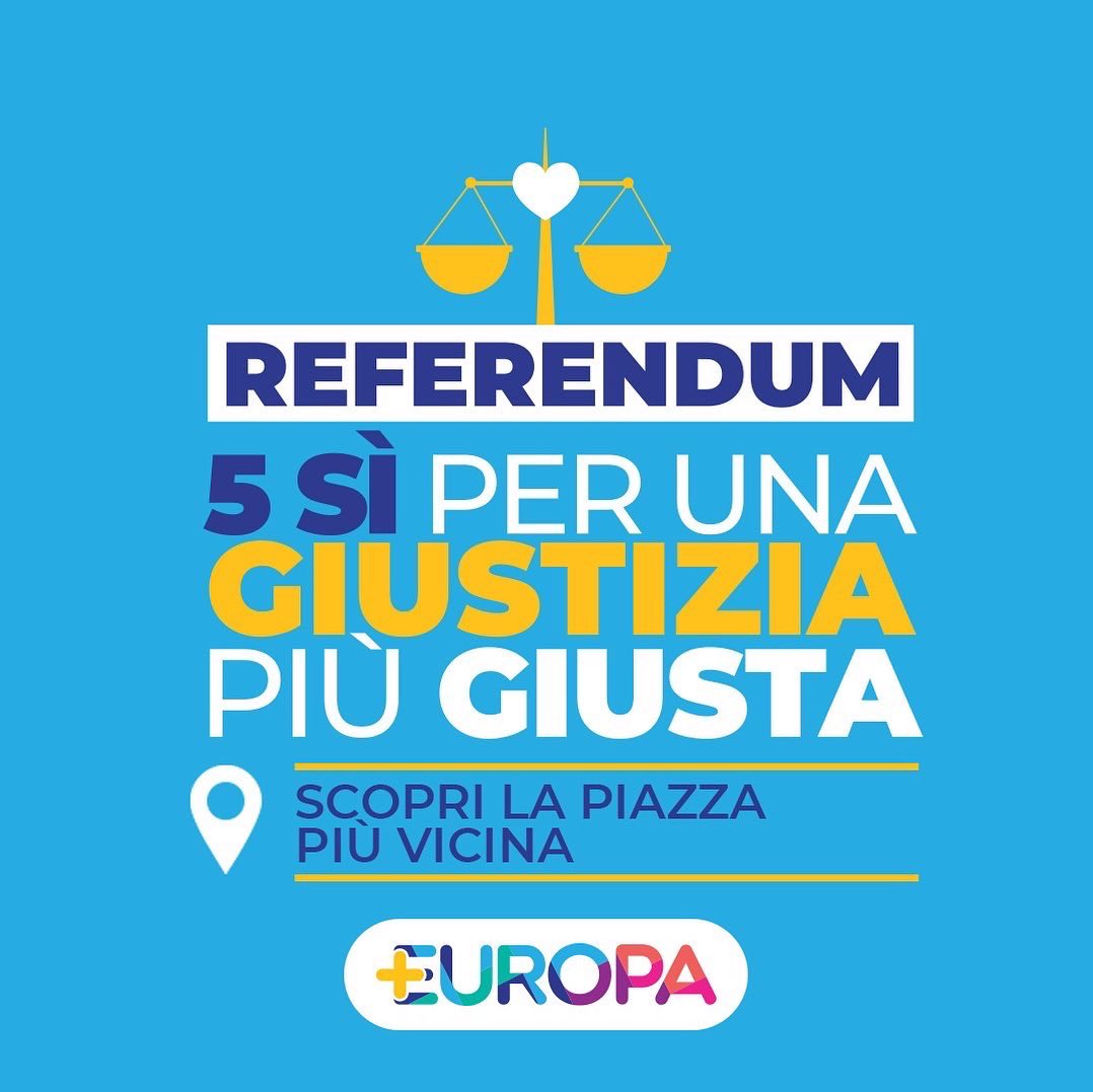 Piu_Europa's tweet photo. #REFERENDUMGIUSTIZIA
Cerca il tavolo più vicino a te e scopri #perchesi https://t.co/nh6C2d8xhi
3/3 https://t.co/Fs2UM6YTDN